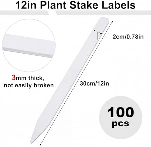 Weysat 100 Pcs 12" Wood Plant Labels for Field or Containers Plant Tags Wood Garden Labels for Seedling Stakes Markers Nursery Seed Tags with Smooth Surface for Pot Herbs Flowers Vegetables - Image 2