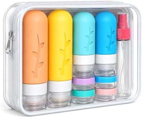 DEPOZA 16-Pack Travel Bottles for Toiletries with Clear Bag, White by TravelingisaspiritualpracticeDepozawillaccompanyyouonyourspiritualpath