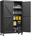 Yizosh Wide Deep Metal Pantry Storage Cabinet,Mobile Garage Storage Cabinet by Yizosh