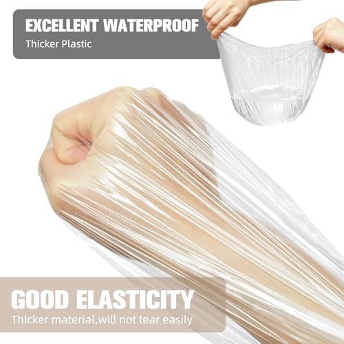 200 Pcs Larger Shower Caps Disposable, Plastic Hair Caps for Women Men. - Image 3