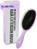 SimplyHair Ultimate Hair Extension Brush & Detangler Anti-Static, Dual Bristle Design, Soft Boar Bristle, Great for All Hair Types & Extensions - Pink & Purple Ombre Brush Ideal for Adults & Kids by SimplyHair