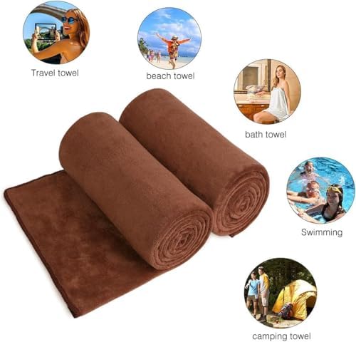 JML Microfiber Bath Towels, 6 Pack, 30" x 60", Brown - Image 6
