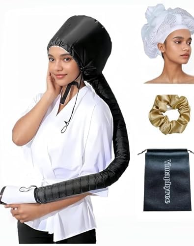 Hair Dryer Bonnet with Plopping Net,Hair Drying Bonnet for Blow Dryer,Portable Home Deep Conditioning Hair Care Hot Cap，Speed Up the Drying by Unknown