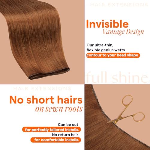 Full Shine Hand Tied Hair Extensions Real Human Hair 22 Inch 80g - Image 4