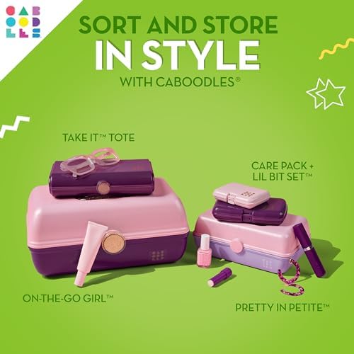 Caboodles On-The-Go Girl Makeup Box, Two-Tone Pink on Neon Green, Hard Plastic Makeup Organizer Box, Built-In Mirror, Secure Latch for Safe Travel, Spacious Storage for Large Items - Image 6