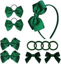baotongle 11pcs Green School Hair Accessories Set Uniform Hair Bow Headband Clips Hair Ties Curly Bows for Little Toddler School Girls(Green) by baotongle