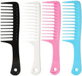 4PCS Wide Tooth Comb for Curls, Large Tooth Detangling Comb for Women & Men Wet & Dry Curly Hair(Blue+Pink+Black+White) by Fgail