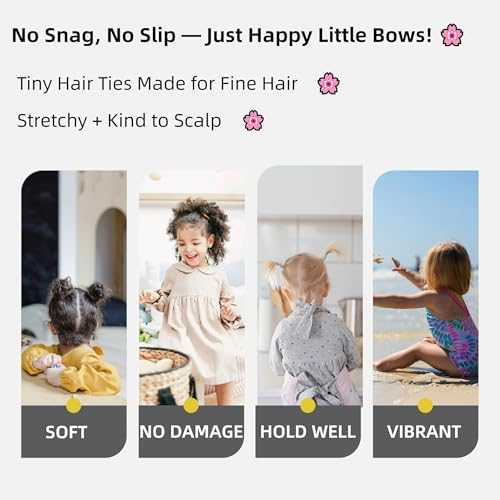 Tiny Hair Ties for Toddler Girls,120pcs,No Damage Baby Hair Ties for Kids - Image 2