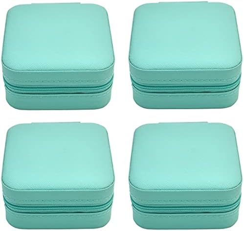 TRODANCE Mini Jewelry Travel Case, Small Jewelry Organizer, Portable Mini Storage Box for Rings, Earrings, Necklaces, Gift for Mother Mom, Girl, Daughter, Sisters, Bridesmaids (Blue-4pcs) by TRODANCE