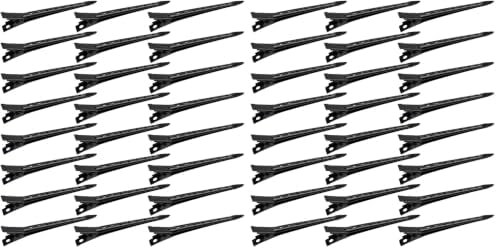 48 Packs Duck Bill Clips, Bantoye 2.75 Inches Rustproof Metal Alligator Curl Clips with Holes for Hair Styling, Hair Coloring, Black by BlackDiamond