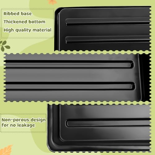3.5in 50Pcs Black Square Nursery Pots with 5Pcs Plastic Seed Starting Trays - Image 5