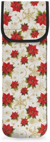 Flashideas Christmas Snowflakes Curling Iron Holder Heat Resistant Neoprene Curling Iron Cover Bag with Pocket Curling Iron Organizers and Storage for Hair Straightener, Curling Iron, Flat Iron by Flashideas