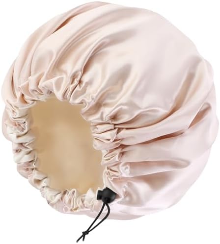 Edoneery Satin Bonnet for Sleeping Women, Double Layer Adjustable Sleep Cap by Edoneery