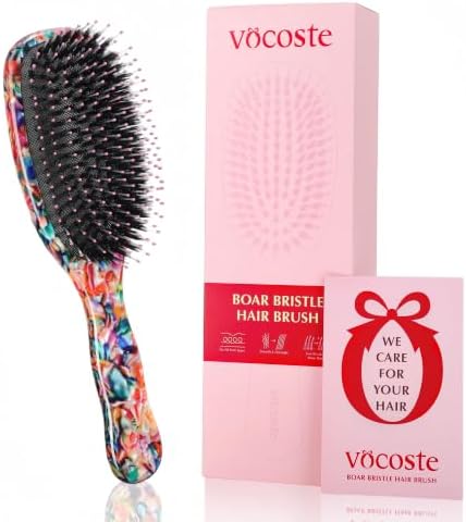 VOCOSTE Boar Bristle Hair Brush, Detangling & Shine Paddle Brush Gift Set by VOCOSTE