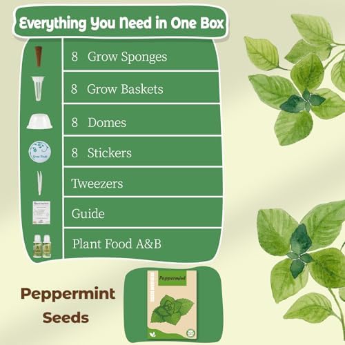 Herb Seed Pods Kit Hydroponic - Refill Pod for All Indoor Garden, 8 Grow Pods with Seeds of Peppermint & Plant Food, Compatible with All Hydroponics Growing Systems - Image 4