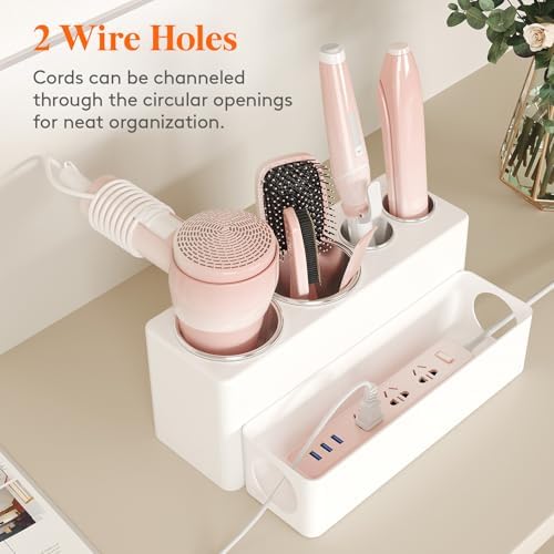 Lifewit Hair Tool Organizer Dryer Holder Countertop with 4 Cups, White - Image 5