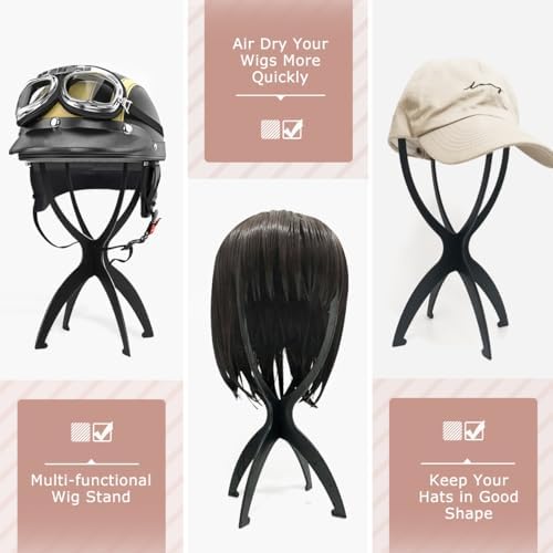 Dreamlover Wig Head Stand for Travel, Wig Drying Stand, Black, 2 Packs - Image 3