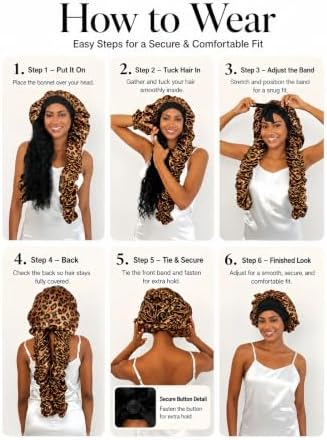 Double Layer Slik Like Satin Bonnet, 33-43" XXL Bonnet for Braids Long Hair - Image 3