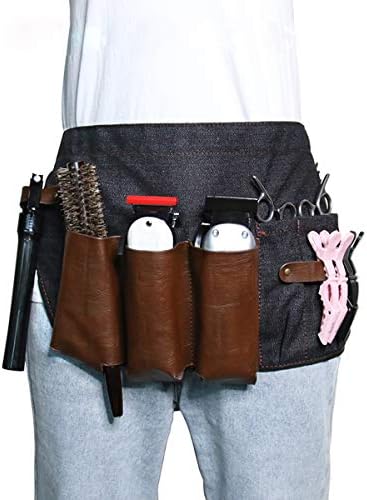 PERFEHAIR Hair Stylist Tool Belt, Salon Hairdresser Barber Hair Tool Belt Bag-Denim Fabricas and Real Leather - Image 2
