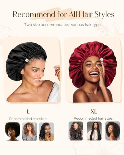 YANIBEST Satin Bonnet for Sleeping Women Men, Adjustable Hair Bonnet - Image 4