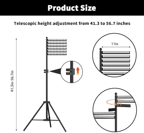 Hair Extension Holder Tripod - Height Adjustable Hair Braiding Rack Stand - Image 2