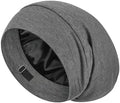 LULUSILK 100% Mulberry Silk Bonnet for Sleeping Women and Men, Dark Grey by LULUSILK