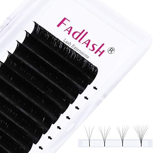 Volume Eyelash Extensions 0.07 D Curl Lash Extensions 15mm Easy Fanning Volume Lashes Professional Salon Use Fanned Blooming Lashes (0.07-D, 15mm) by FADLASH