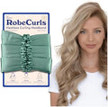 RobeCurls Original Heatless Hair Curler Set with 2 Scrunchies - Patented Satin Curling Headband with Wire Hold for Heatless Curls Overnight - Gentle Hair Curlers to Sleep In for Women & Kids, Teal by RobeCurls