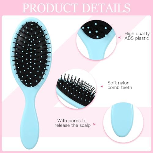 Nuenen 6 Pcs Wet Detangling Hair Brush, Dry Soft Bristle, Fresh Color - Image 5
