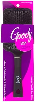 Goody Detangle It Paddle Brush, Black, Custom Style Detangler with Nylon & Boar Bristles, Use as a Detangling or Styling Brush to Tackle Tangles & Knots, For Thick Hair by Goody