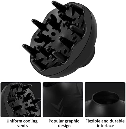Hair Diffuser Attachment, Hair Dryer Diffuser Attachment for Curly Wavy HairStyling, Quick Drying Fits Blow Dryer Diameter 1.57inch-1.96inch - Image 6