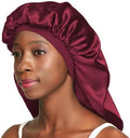 Large Braids Satin Bonnet Jumbo Sleep Cap Red by Awefeel