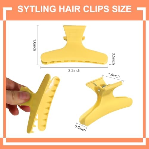 Ondder 12 Pack Butterfly Hair Clips for Styling Sectioning Pro Salon Butterfly Plastic Claw Clips Hair Styling Clip Barber Clips for Cutting, Coloring Hair, Hair Accessories for Women Girls - Image 2