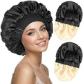 2PCS Silk Hair Bonnet for Sleeping Women - Satin Bonnet for Sleeping Double Layer Adjustable Sleep Cap for Curly Hair by BESTCHOICEFORYOU%EF%BC%81