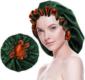 Silk Bonnet for Sleeping Satin Bonnets Double Layer Reversible Hair Cap Bonnet for Women Long Curly Braid Hair (Hunter Green) by BeutyMe