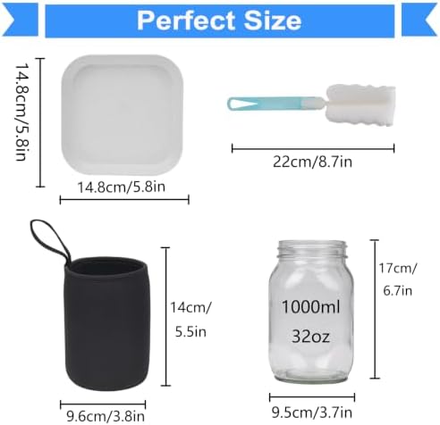 4Pack Sprouting Kit,1000ml Sprouting Jar with Mesh Lids and Stands, Microgreens Sprouts Growing Kit, Broccoli Sprouts Growing Kit Jars with Screen Lids,Blackout Sleeves, Tray - Image 2