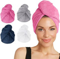 Turbie Twist Microfiber Hair Towel, Pink, Blue, Grey & White (4 Pack) by TurbieTwist