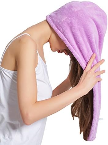 HOPESHINE Women's Soft Shower Hair Towel Twist Hair Turban Wrap Drying Cap Great Gift for Women (Purple 3-Pack) - Image 2