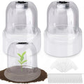 200 Pcs Small Humidity Plant Domes Garden Cloche Includes 40 Pcs Reusable Transparent Plant Protection Covers 120 Pcs U Shaped Stakes 40 Pcs Blank Labels for Seed Starter Pots Indoor Outdoor Gardening by Unknown