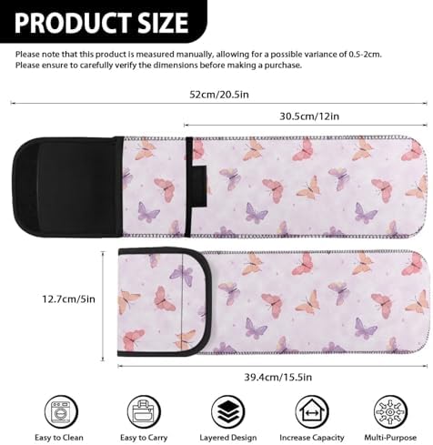 Hair Straighteners Case with Fastener - Water-Resistant Neoprene Curling Iron Holder Flat Iron Curling Wand Travel Cover Case Bag PouchShield Curling Iron Cover Colorful Butterfly - Image 5