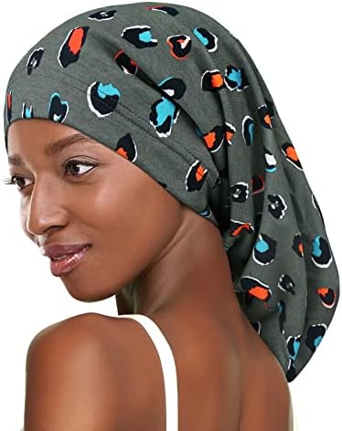 3 Size Satin Lined Sleep Caps for Braids,Dreadlocks Natural Curly Hair Adjustable - Image 5