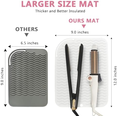 Larger Size Silicone Heat Resistant Mat for Hair Tools(12" x 9") - Image 3