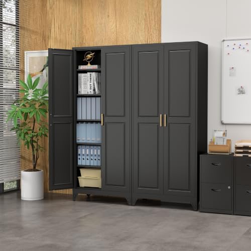 SteeLoong 75”Metal Pantry Storage Cabinet with Doors & 5 Adjustable Shelves - Image 6