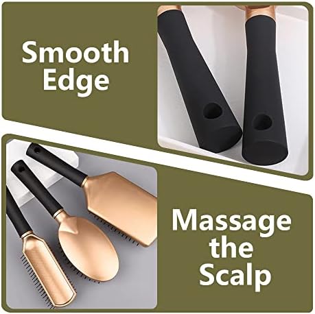 4 Pcs Hair Brush Set,Professional Styling Hair Brush for Men Women,Flexible Soft Pin Bristles for Long Thick Curly Wavy Dry Damaged Hair - Image 4