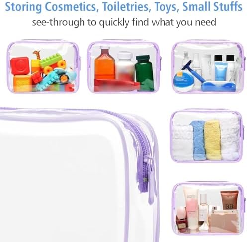 PACKISM Clear Makeup Bag for Travel - TSA Approved Toiletry Bag, Purple - Image 5