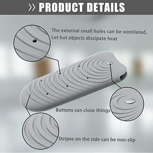 Heat Insulating Silicone Mat Pouch for Hair Styling Tools, Curling & Flat Irons Anti-Slip Travel Cover, Small Portable Straightener Pad for Curler Wands Storage, Hot Waver (Grey) - Image 3