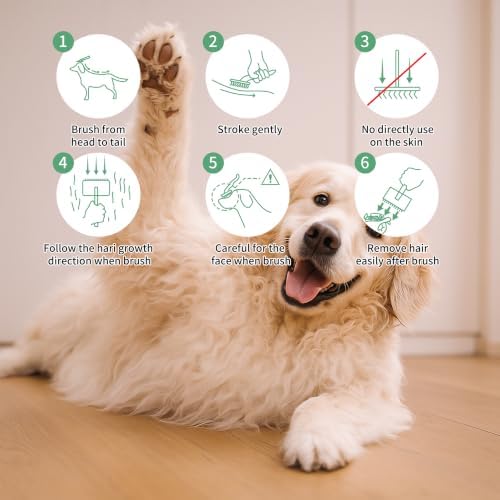 Long Pin Slicker Brush & Dog Comb Set for Doodles Grooming, Green - Image 4