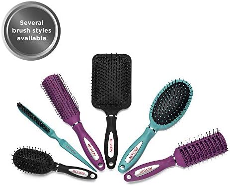 Revlon Straight & Smooth Soft Touch Paddle Hair Brush Set, Black + Berry - Image 5