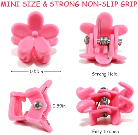 100Pcs Mini Flower Hair Clips, Colorful Hair Accessories (Bright Color) - Image 3