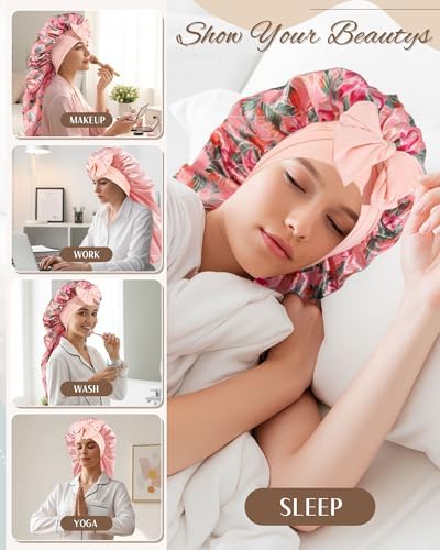 AWAYTR Reversible Long Satin Hair Bonnet for Braids Sleeping Women - Image 6